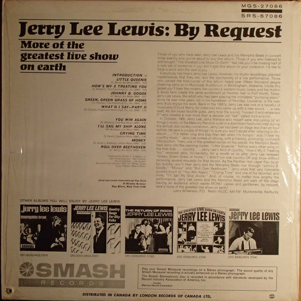 Jerry Lee Lewis : By Request: More Of The Greatest Live Show On Earth (LP, Album)
