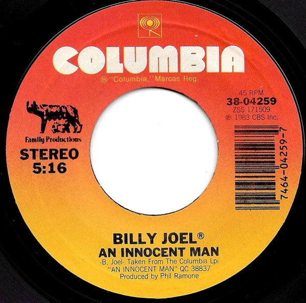 Billy Joel : An Innocent Man (7", Single, Car)