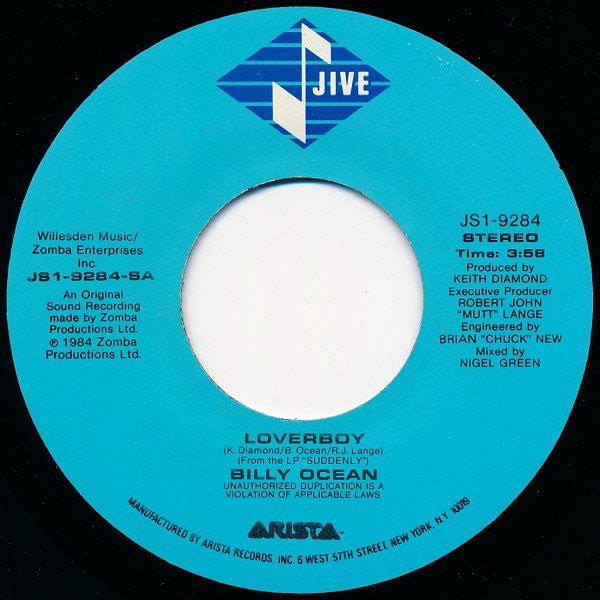 Billy Ocean : Loverboy (7")
