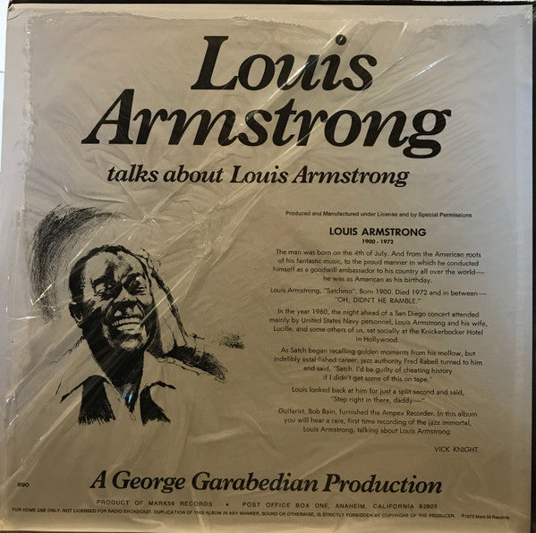 Louis Armstrong : Louis Armstrong Talks About Louis Armstrong (LP, Album)