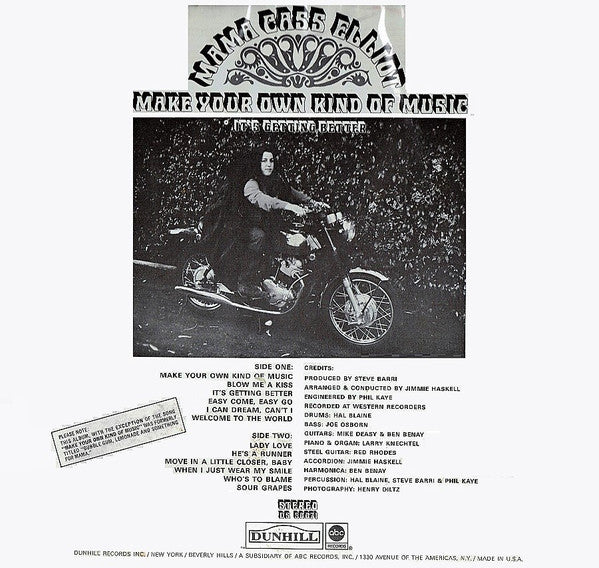 Mama Cass Elliot* : Make Your Own Kind Of Music - It's Getting Better (LP, Album)