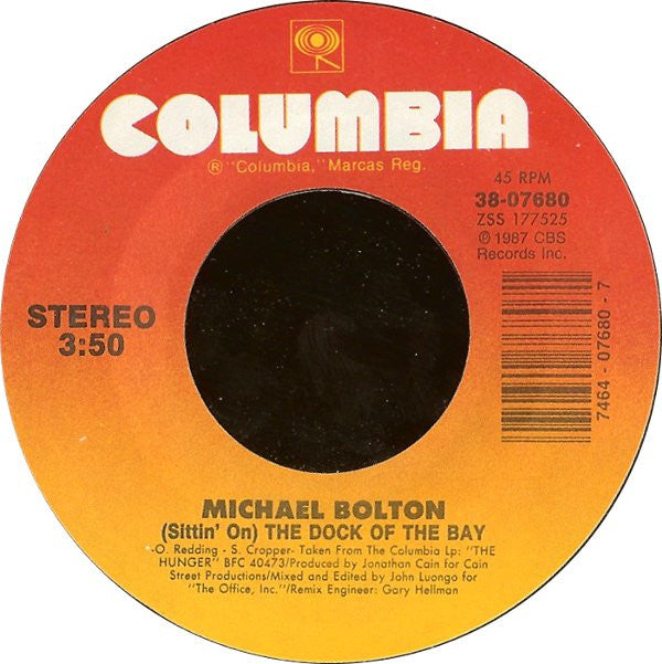 Michael Bolton : (Sittin' On) The Dock Of The Bay (7", Single, Styrene, Car)