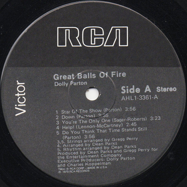 Dolly Parton : Great Balls Of Fire (LP, Album, RE, Gat)