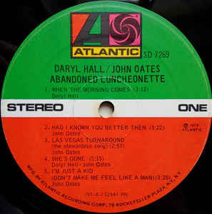 Daryl Hall / John Oates* : Abandoned Luncheonette (LP, Album, RP, PR )