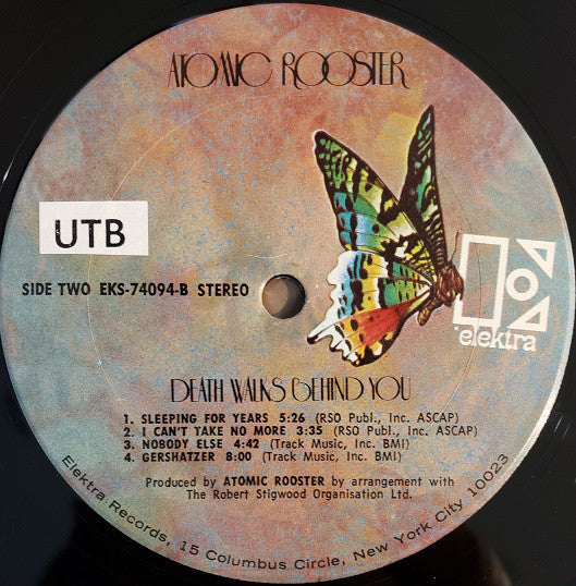 Atomic Rooster : Death Walks Behind You (LP, Album, San)