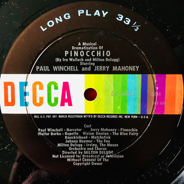 Paul Winchell, Jerry Mahoney (3) : A Musical Dramatization Of Pinocchio (LP, Album)