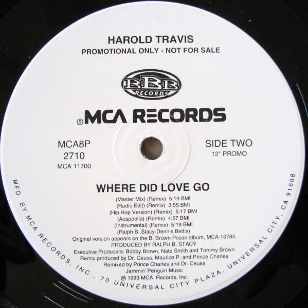 Harold Travis : Where Did Love Go (12", Promo)