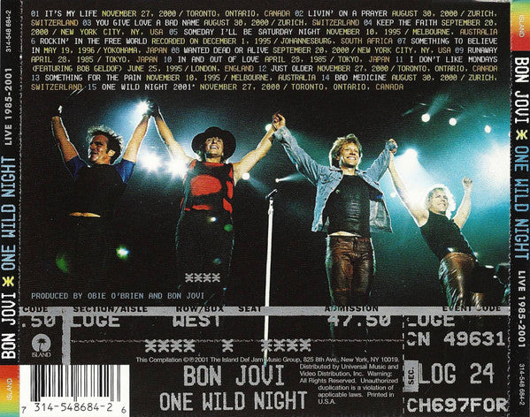 Bon Jovi : One Wild Night Live 1985-2001 (CD, Album)