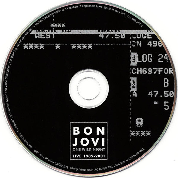 Bon Jovi : One Wild Night Live 1985-2001 (CD, Album)