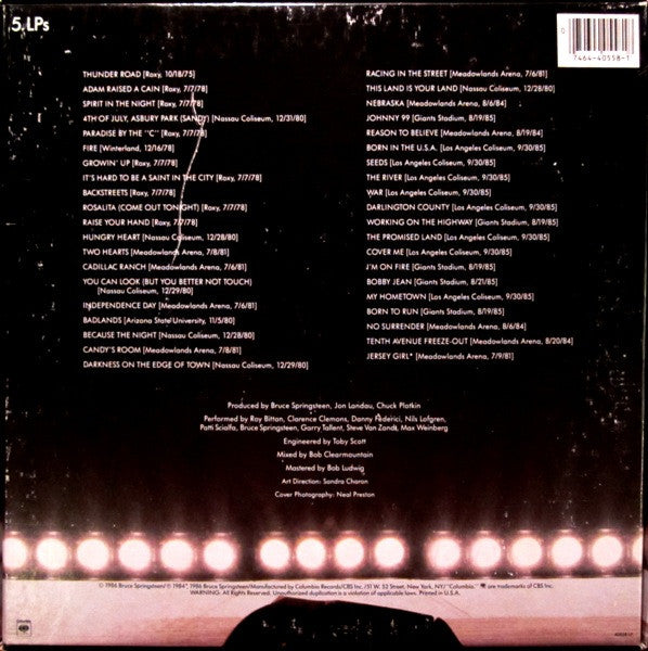 Bruce Springsteen & The E Street Band* : Live / 1975-85 (5xLP, Album, Eur + Box)