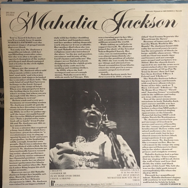 Mahalia Jackson : I Believe (LP, Comp, RE)