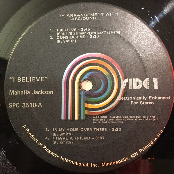 Mahalia Jackson : I Believe (LP, Comp, RE)