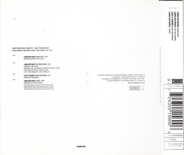Turin Brakes : Long Distance (CD, Single, Enh, Ltd, CD1)