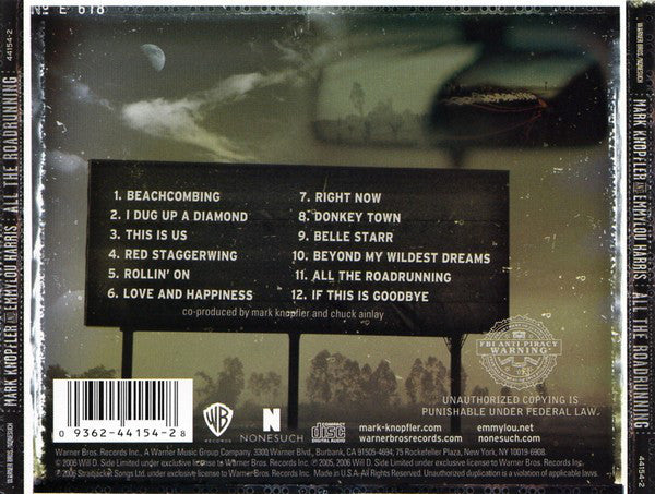 Mark Knopfler And Emmylou Harris : All The Roadrunning (CD, Album)