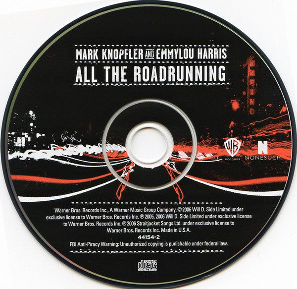 Mark Knopfler And Emmylou Harris : All The Roadrunning (CD, Album)