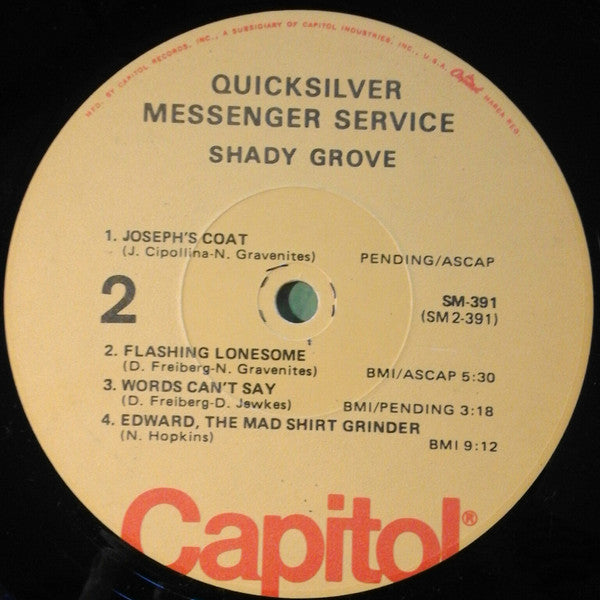 Quicksilver Messenger Service : Shady Grove (LP, Album, RE, Los)