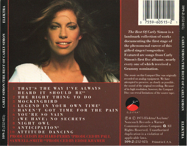 Carly Simon : The Best Of Carly Simon (CD, Comp, RE, All)