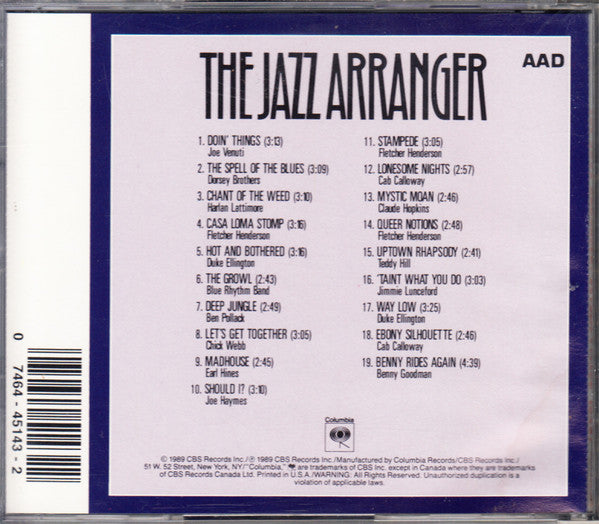 Various : The Jazz Arranger, Volume 1 (1928-1940) (CD, Comp, Mono, RM)