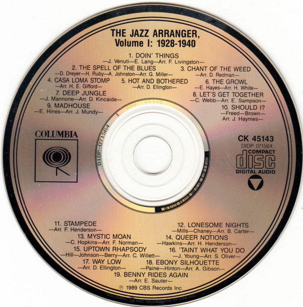 Various : The Jazz Arranger, Volume 1 (1928-1940) (CD, Comp, Mono, RM)