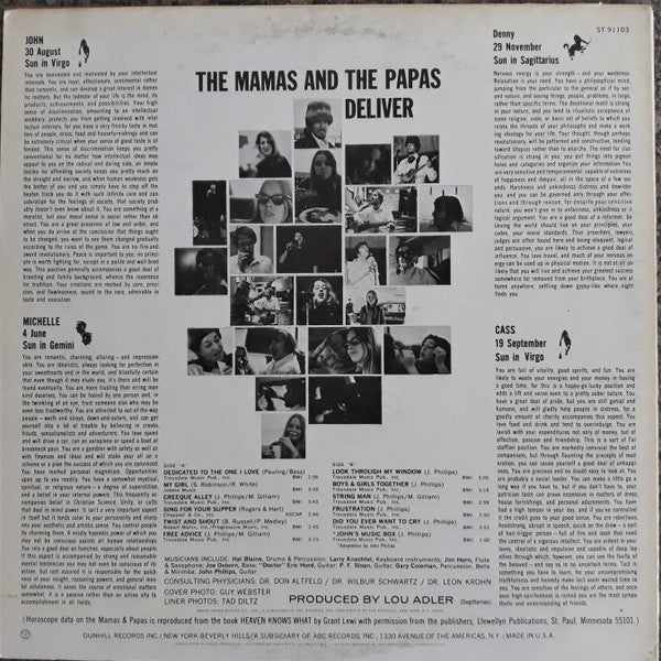 The Mamas & The Papas : Deliver (LP, Album)