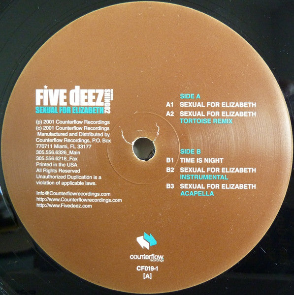 Five Deez : Sexual For Elizabeth (12")