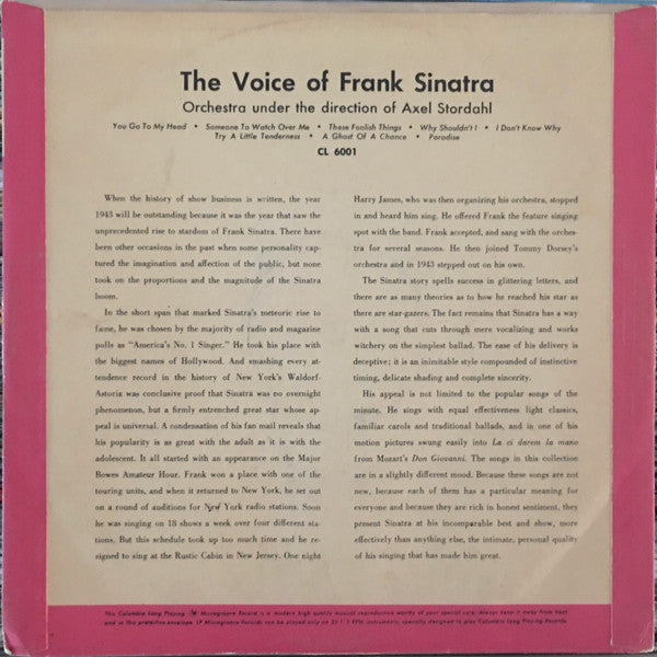 Frank Sinatra : The Voice Of Frank Sinatra (10", Album, RE, RP)
