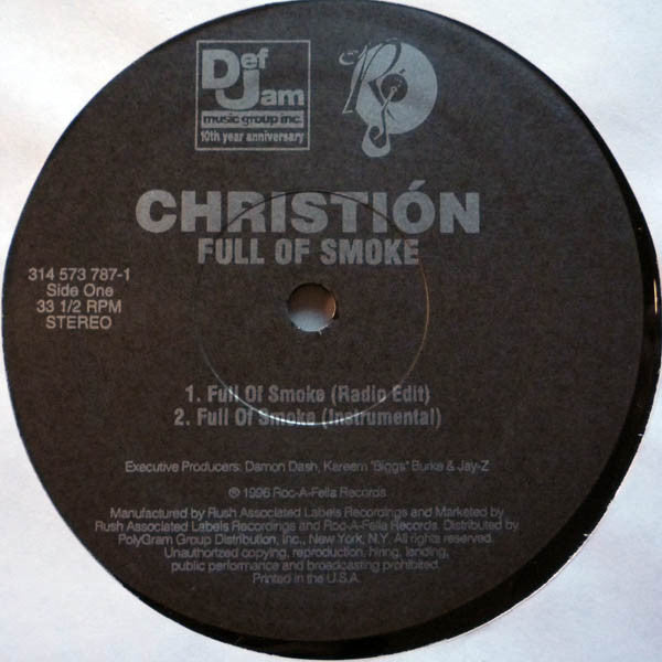 Christión : Full Of Smoke (12", Single)