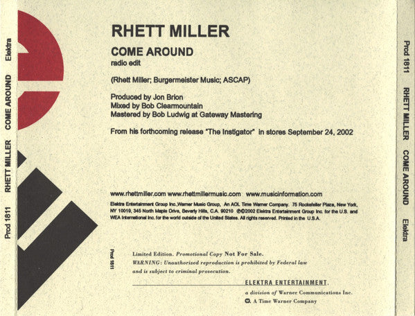 Rhett Miller : Come Around (CD, Single, Ltd, Promo)