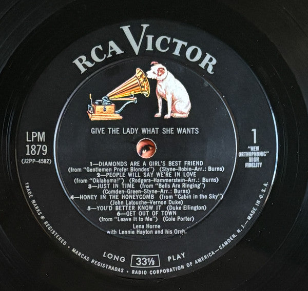 Lena Horne With Lennie Hayton And His Orchestra : Give The Lady What She Wants (LP, Album, Mono, Ind)