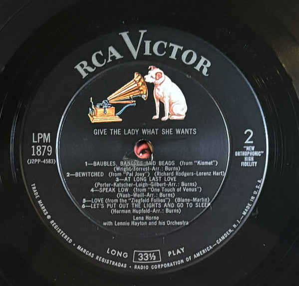 Lena Horne With Lennie Hayton And His Orchestra : Give The Lady What She Wants (LP, Album, Mono, Ind)