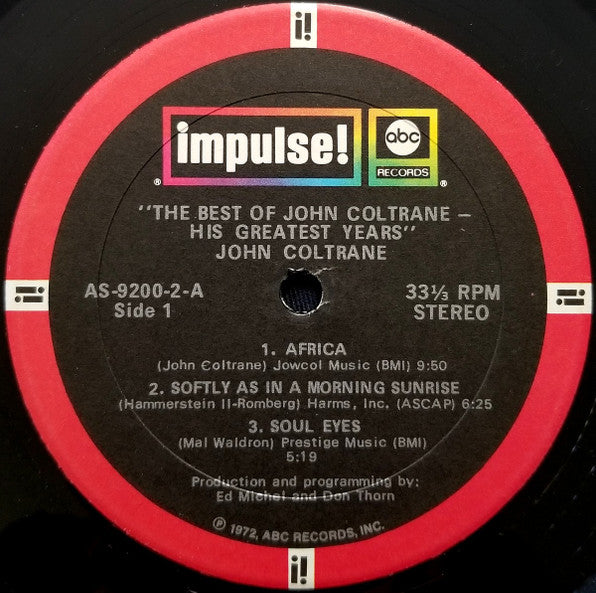 John Coltrane : The Best Of John Coltrane - His Greatest Years (2xLP, Comp, Gat)