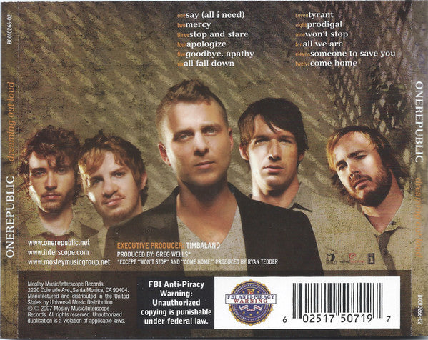 OneRepublic : Dreaming Out Loud (CD, Album)