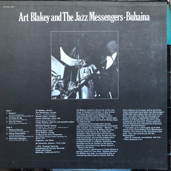 Art Blakey & The Jazz Messengers : Buhaina (LP, Album, Ind)