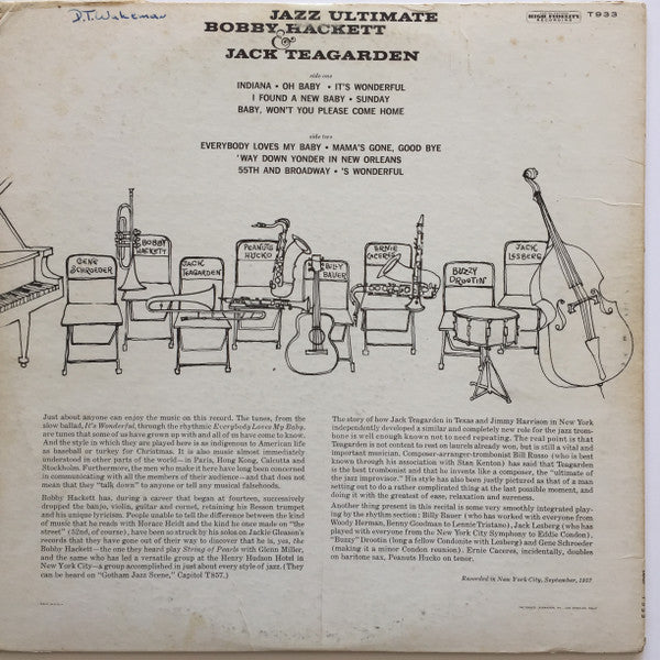 Bobby Hackett & Jack Teagarden : Jazz Ultimate (LP, Album, Mono)