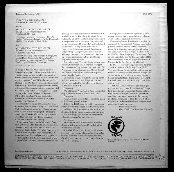 Mussorgsky* - Ravel* And Thomas Schippers, New York Philharmonic : Pictures At An Exhibition (LP)