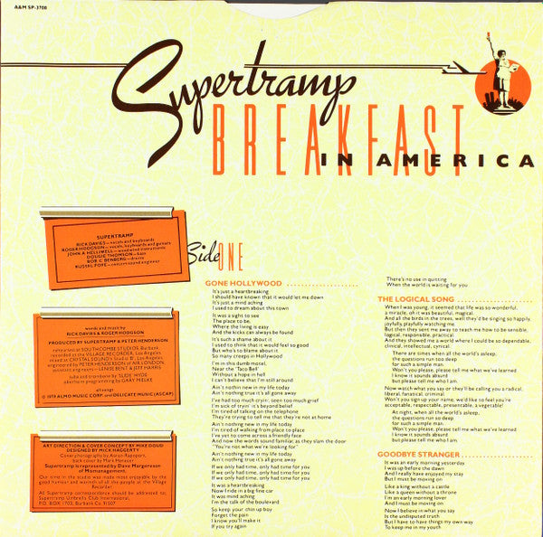 Supertramp : Breakfast In America (LP, Album, Pit)