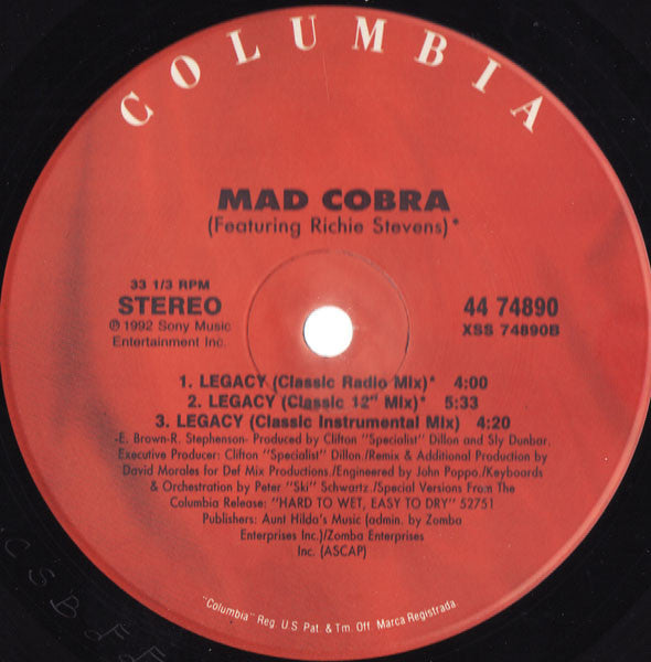 Mad Cobra : Legacy (12")