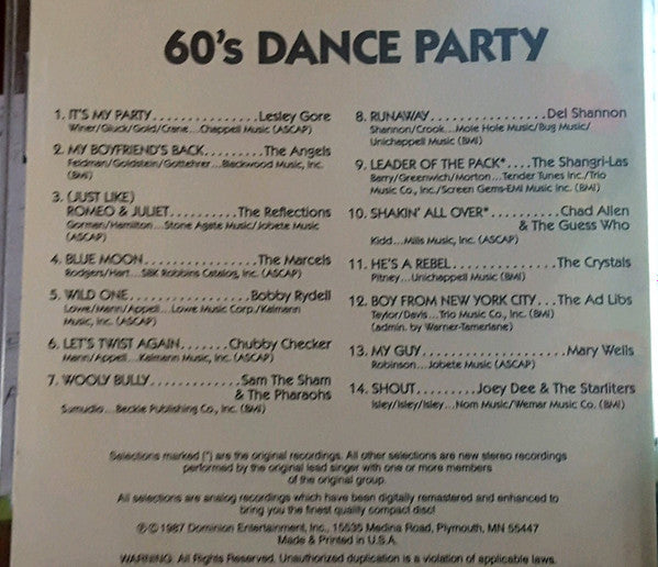 Various : 60's Dance Party (CD, Comp)