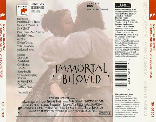 Ludwig Van Beethoven / Georg Solti, Emanuel Ax, Pamela Frank, Gidon Kremer, Yo-Yo Ma, Murray Perahia, London Symphony Orchestra : Immortal Beloved (CD)