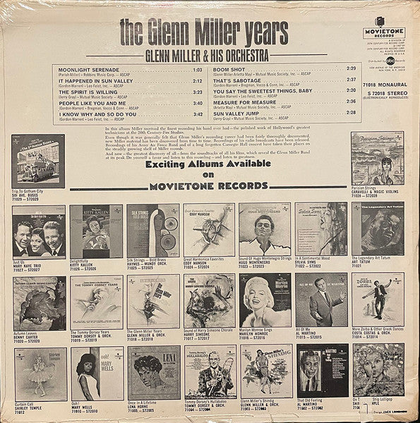 Glenn Miller And His Orchestra : The Glenn Miller Years (LP, Album, Comp, Mono)