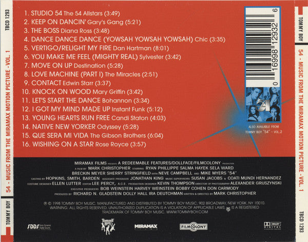 Various : 54 (Music From The Miramax Motion Picture - Volume 1) (CD, Comp)
