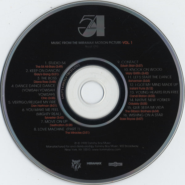 Various : 54 (Music From The Miramax Motion Picture - Volume 1) (CD, Comp)