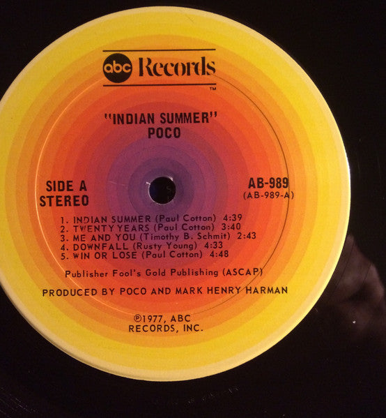 Poco (3) : Indian Summer (LP, Album,  )