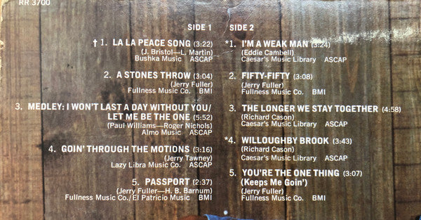 Al Wilson : La La Peace Song (LP, Album, PRC)