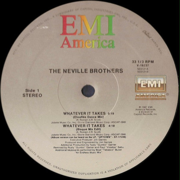 The Neville Brothers : Whatever It Takes (12")