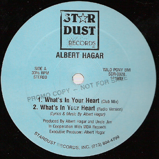 Albert Hagar : What's In Your Heart (12", Promo)
