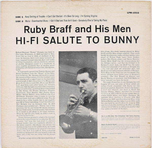 Ruby Braff : Hi-Fi Salute To Bunny (LP, Album, Mono, Roc)