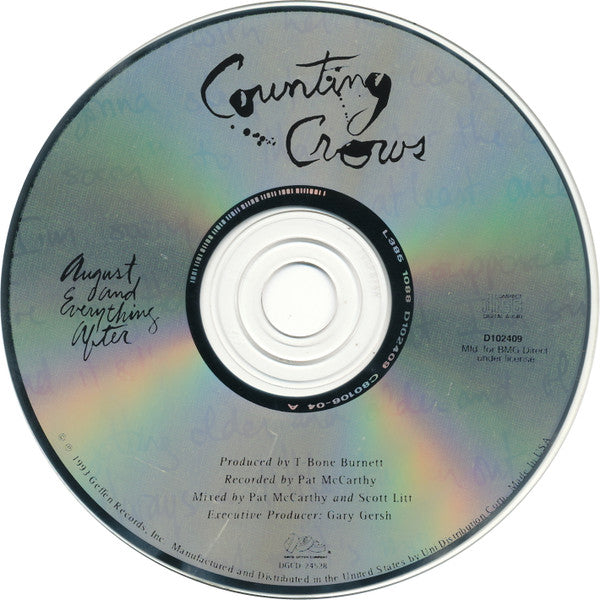 Counting Crows : August And Everything After (CD, Album, Club, RE, RP, BMG)