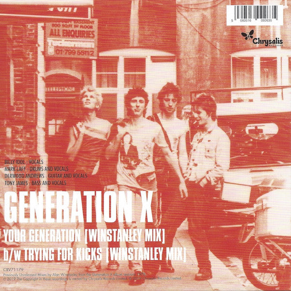 Generation X (4) : Your Generation (Winstanley Mix) (7", RSD, Single, Red)