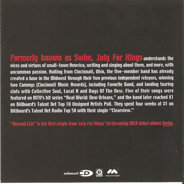 July For Kings : Normal Life (CD, Single, Enh, Promo)